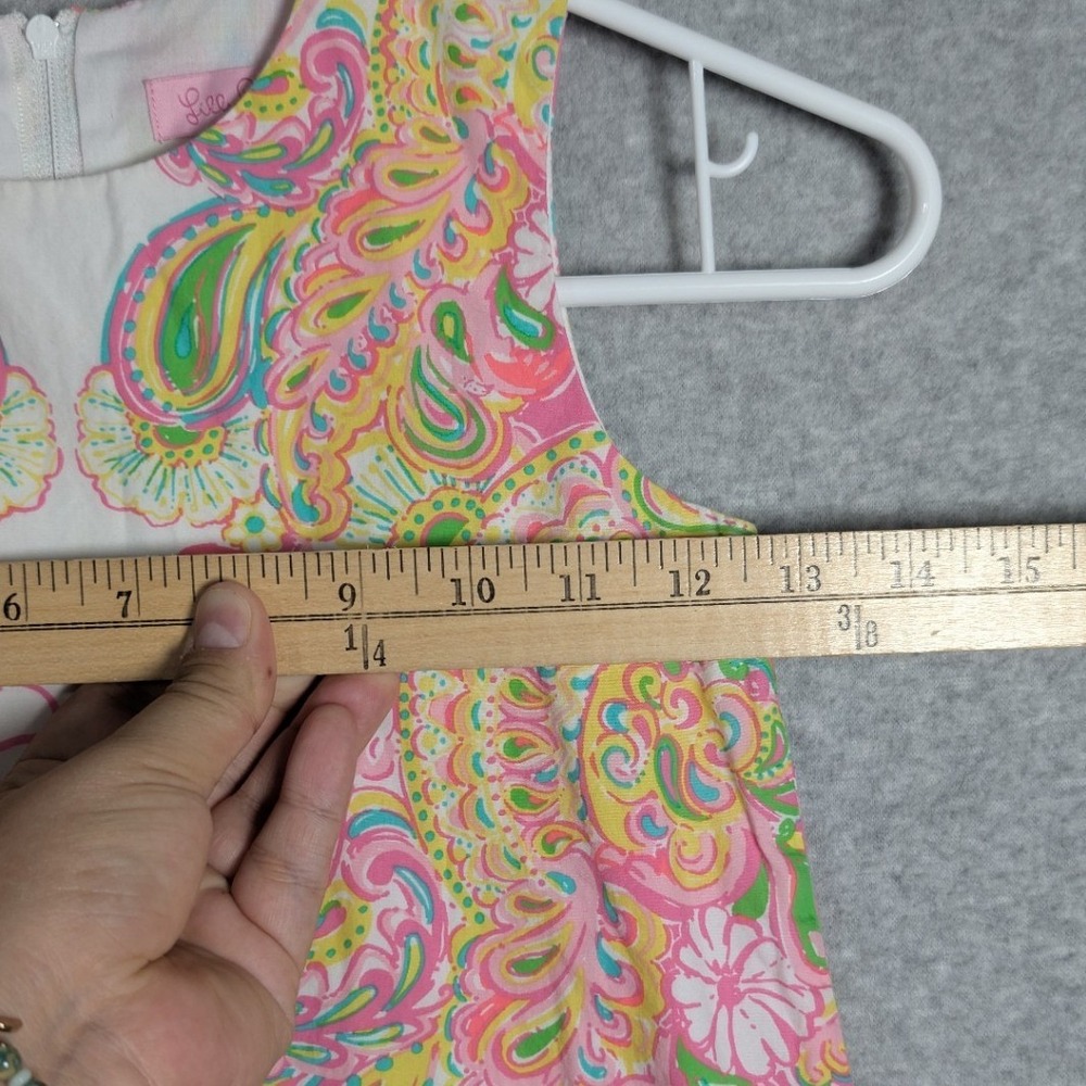 Lilly Pulitzer Girls Pink Paisley Floral Shift Dress Size 6 Sleeveless Preppy - Picture 7 of 8